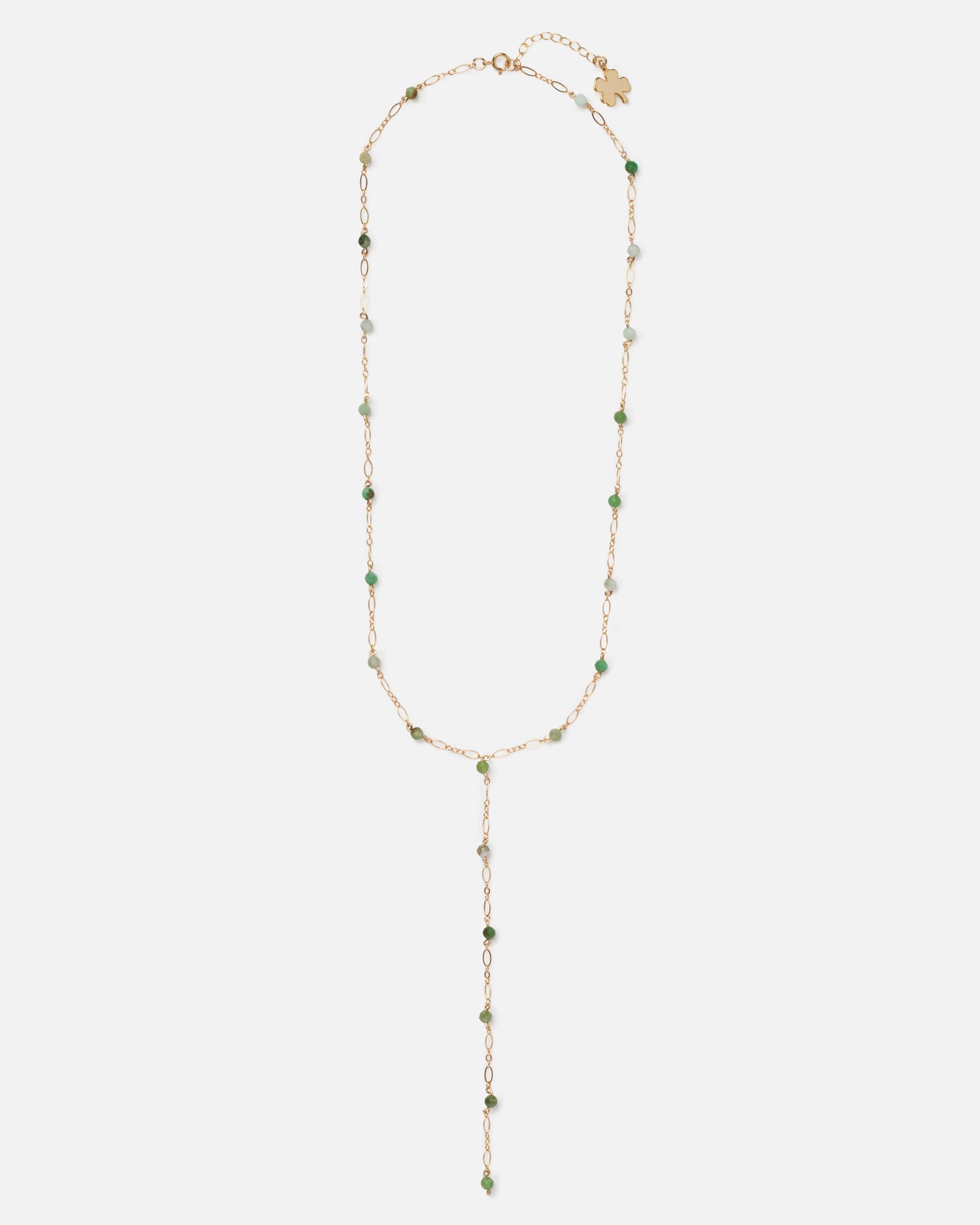 GREEN OPAL 14K GOLD FILLED DROP NECKLACE