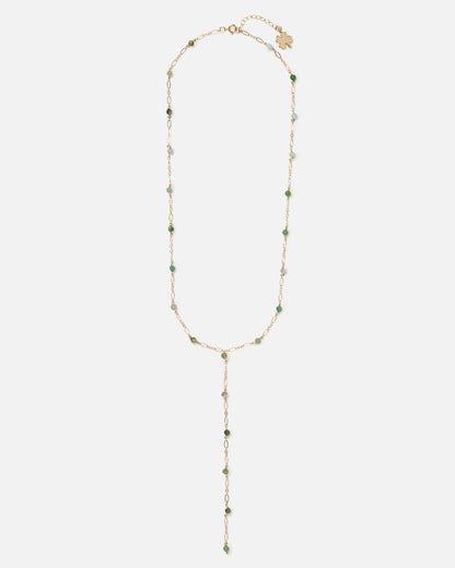 GREEN OPAL 14K GOLD FILLED DROP NECKLACE