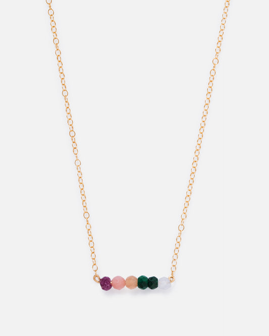 multi-gemstone gold necklace