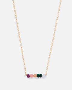 multi-gemstone gold necklace