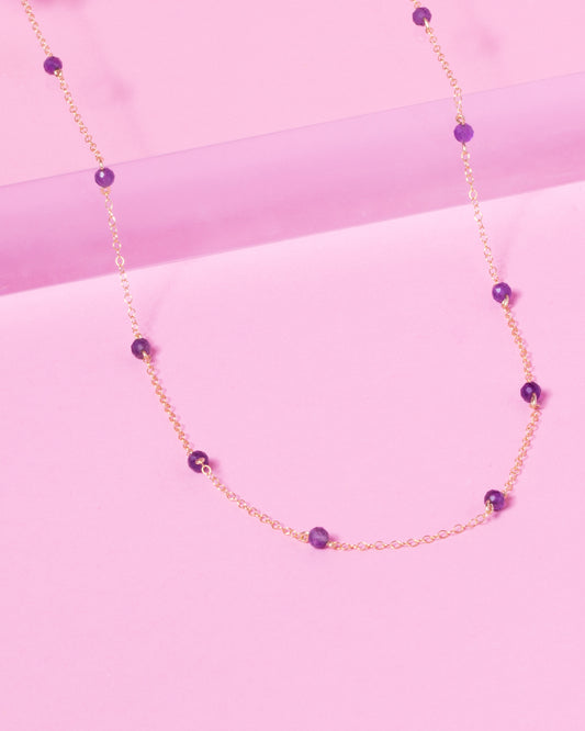 AMETHYST KATHY 14K GOLD FILLED NECKLACE