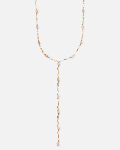 PINK OPAL 14K GOLD FILLED DROP NECKLACE