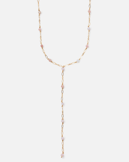 PINK OPAL 14K GOLD FILLED DROP NECKLACE