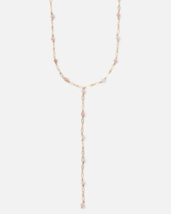 PINK OPAL 14K GOLD FILLED DROP NECKLACE