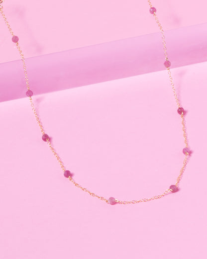RHODONITE KATHY 14K GOLD FILLED NECKLACE