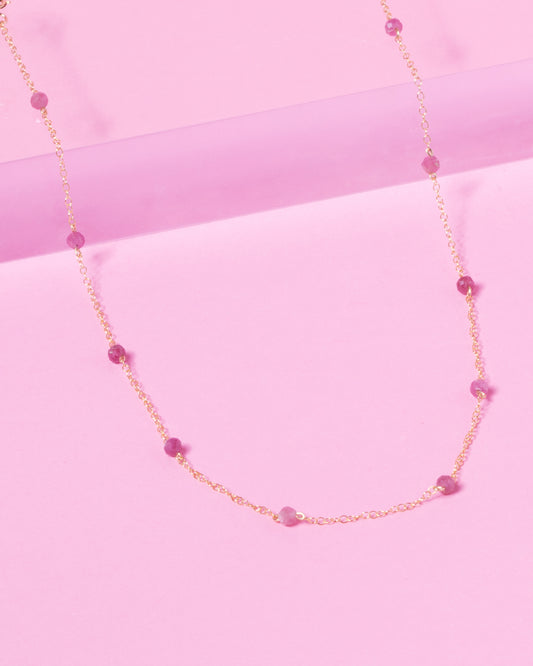 RHODONITE KATHY 14K GOLD FILLED NECKLACE