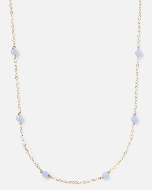 BLUE LACE AGATE KATHY 14K GOLD FILLED NECKLACE