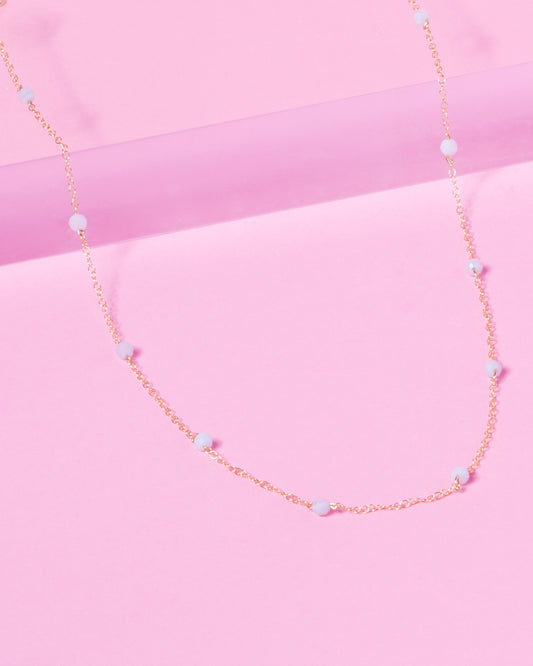BLUE LACE AGATE KATHY 14K GOLD FILLED NECKLACE