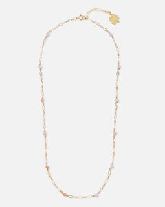 PINK OPAL BEADED 14K GOLD FILLED FANCY CHAIN