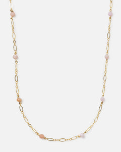 PINK OPAL BEADED 14K GOLD FILLED FANCY CHAIN