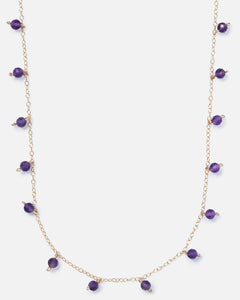 AMETHYST SPRINKLES 14K GOLD FILLED NECKLACE