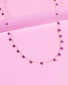 AMETHYST SPRINKLES 14K GOLD FILLED NECKLACE