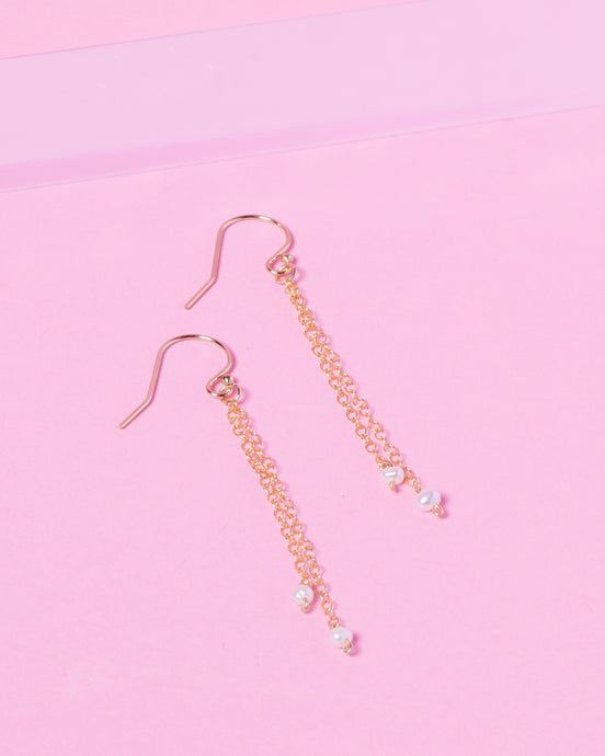 PEARL ARIANA 14K GOLD FILLED EARRINGS