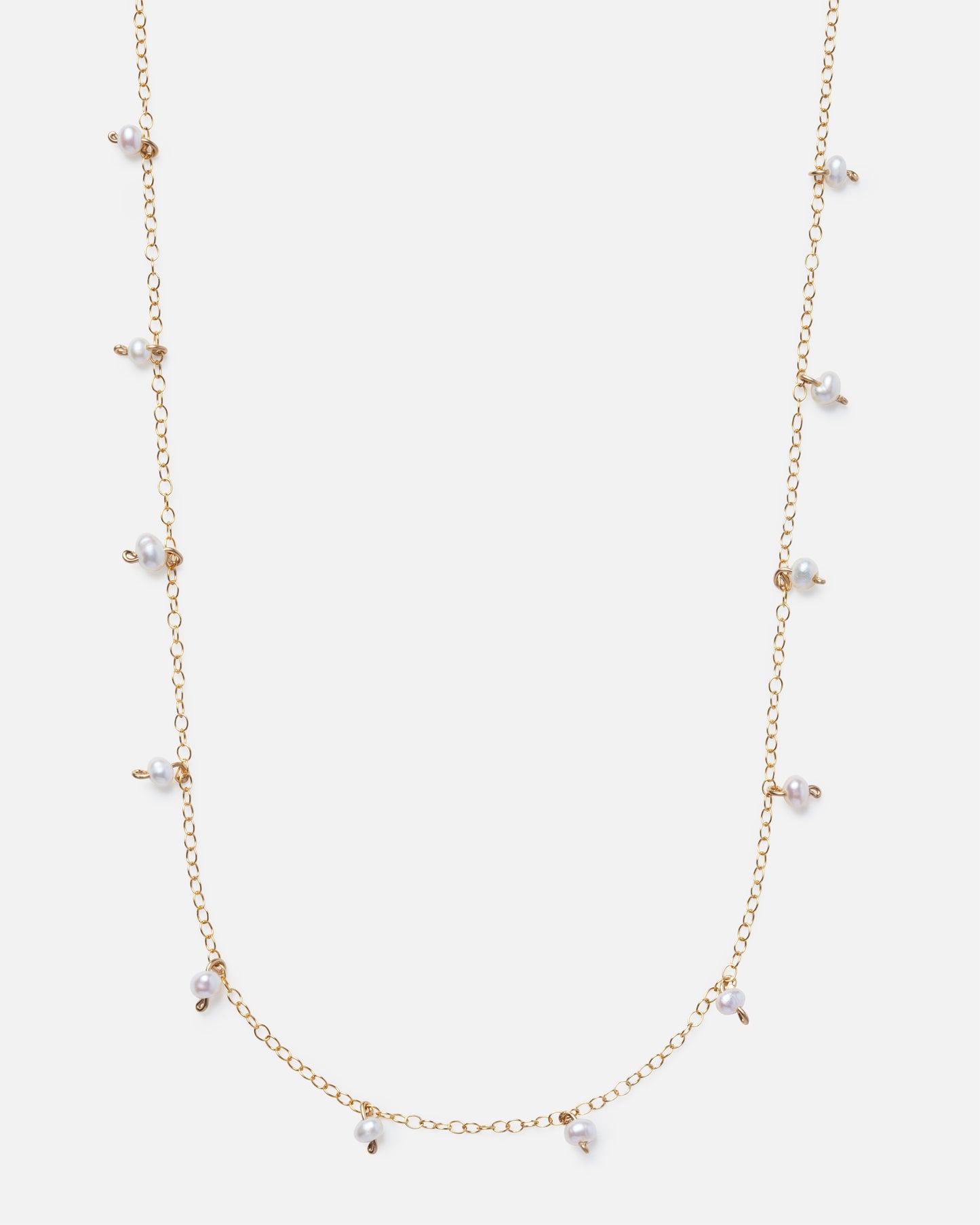 14k Gold Filled Pearl Gemstone Necklace