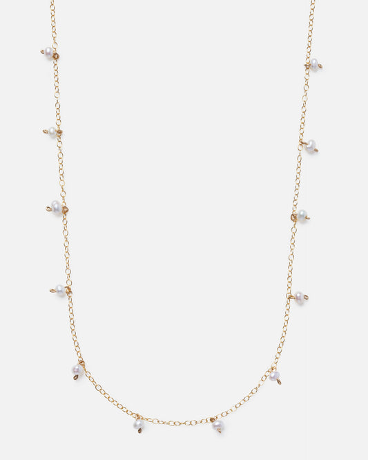 14k Gold Filled Pearl Gemstone Necklace
