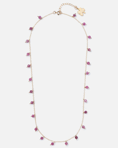 RHODONITE SPRINKLES 14K GOLD FILLED NECKLACE