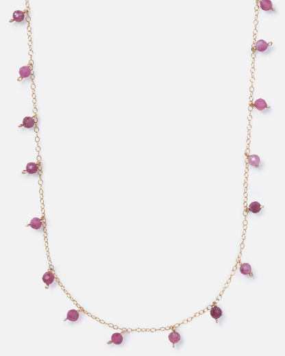 RHODONITE SPRINKLES 14K GOLD FILLED NECKLACE
