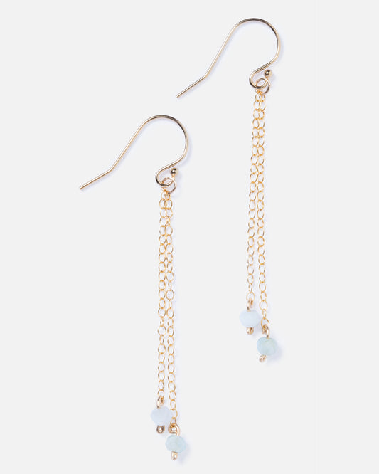 BLUE BERYL ARIANA 14K GOLD FILLED EARRINGS