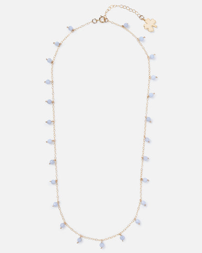 BLUE LACE AGATE SPRINKLES 14K GOLD FILLED NECKLACE