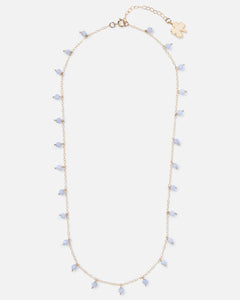BLUE LACE AGATE SPRINKLES 14K GOLD FILLED NECKLACE
