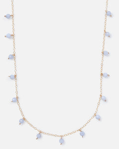 BLUE LACE AGATE SPRINKLES 14K GOLD FILLED NECKLACE