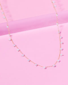 BLUE LACE AGATE SPRINKLES 14K GOLD FILLED NECKLACE