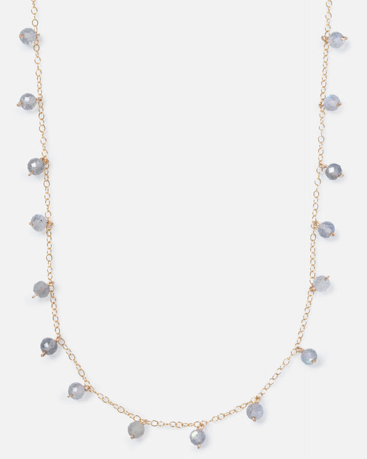 LABRADORITE SPRINKLES 14K GOLD FILLED NECKLACE