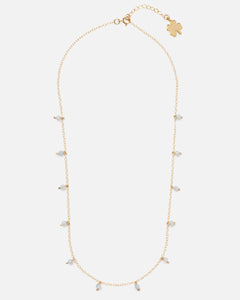 aquamarine dainty gold necklace