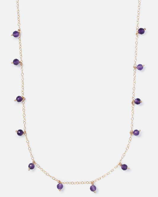 AMETHYST DAINTY 14K GOLD FILLED NECKLACE