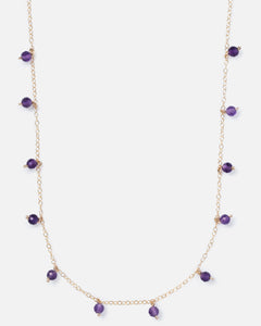 AMETHYST DAINTY 14K GOLD FILLED NECKLACE