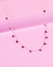 Load image into Gallery viewer, AMETHYST DAINTY 14K GOLD FILLED NECKLACE