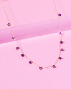AMETHYST DAINTY 14K GOLD FILLED NECKLACE