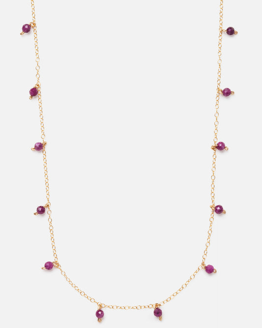 RUBY DAINTY 14K GOLD FILLED NECKLACE