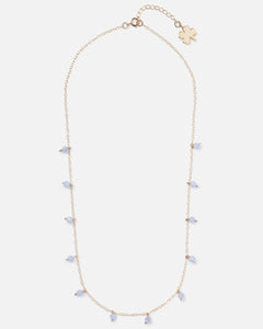 BLUE LACE AGATE DAINTY 14K GOLD FILLED NECKLACE