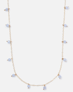 BLUE LACE AGATE DAINTY 14K GOLD FILLED NECKLACE