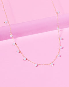 BLUE LACE AGATE DAINTY 14K GOLD FILLED NECKLACE