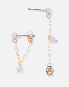 MORGANITE 14K GOLD FILLED HUGGIE EARRINGS