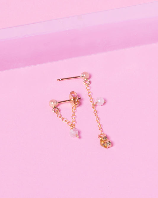 MORGANITE 14K GOLD FILLED HUGGIE EARRINGS