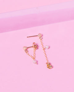 MORGANITE 14K GOLD FILLED HUGGIE EARRINGS