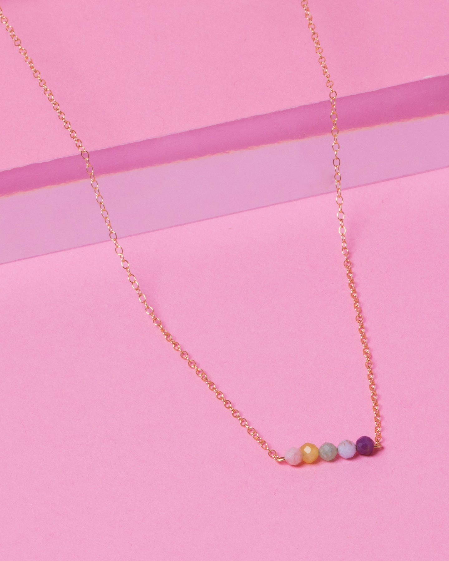 PASTEL CLUSTER 14K GOLD FILLED NECKLACE