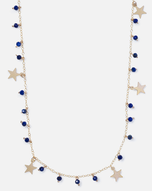 LAPIS MATILDA 14K GOLD FILLED STARS NECKLACE
