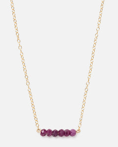 RUBY CLUSTER 14K GOLD FILLED NECKLACE