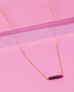 RUBY CLUSTER 14K GOLD FILLED NECKLACE