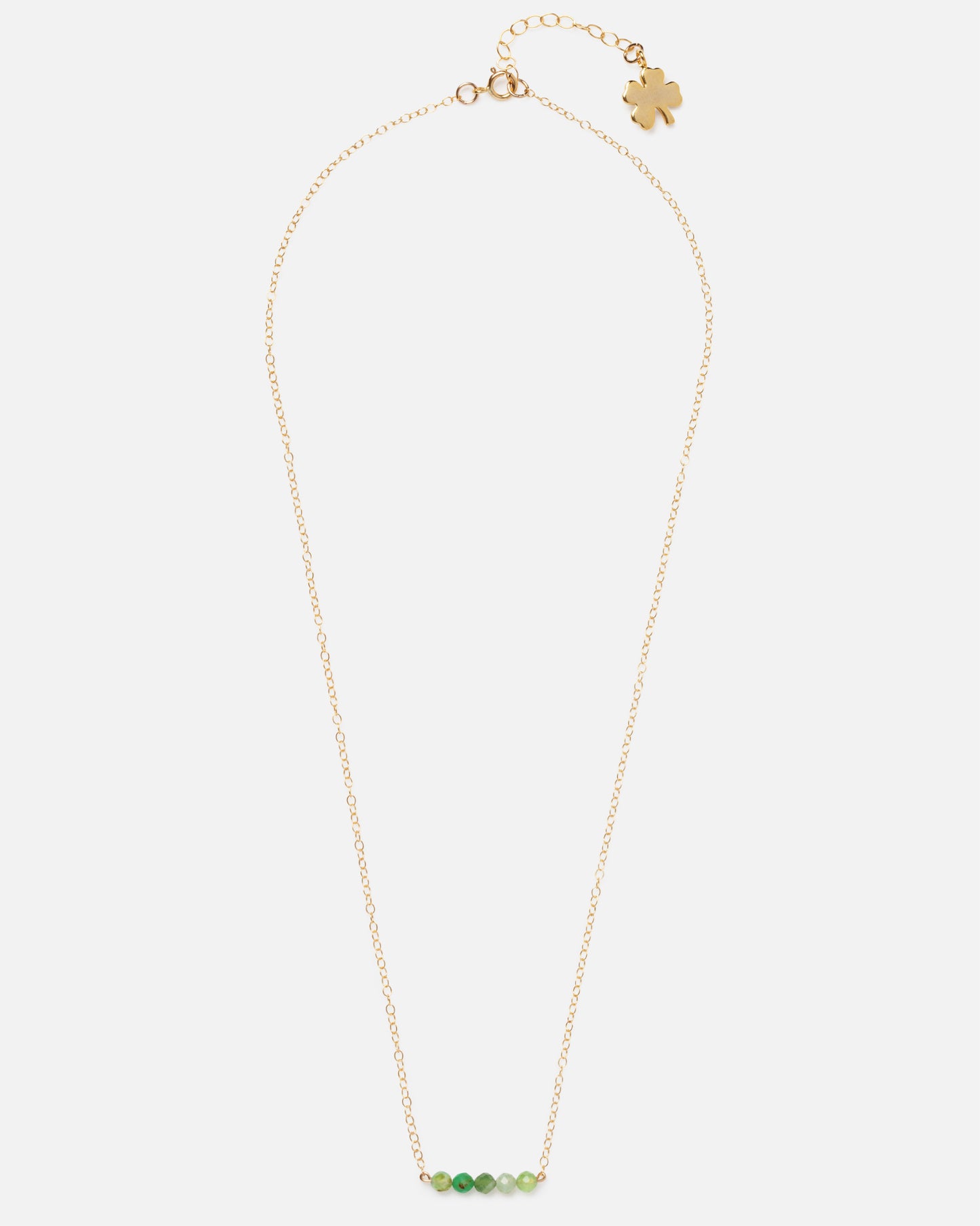 GREEN OPAL CLUSTER 14K GOLD FILLED NECKLACE
