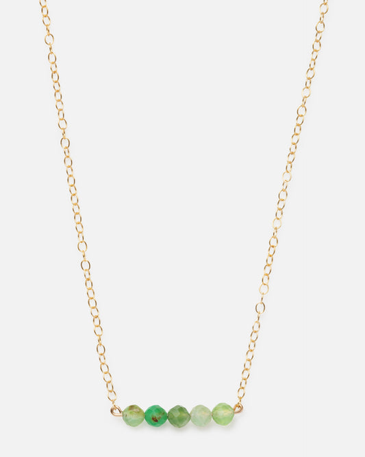 GREEN OPAL CLUSTER 14K GOLD FILLED NECKLACE
