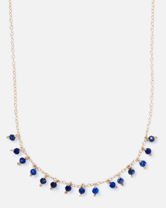LAPIS ROBIN 14K GOLD FILLED DROP NECKLACE