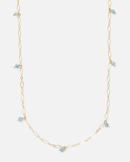 AQUAMARINE JANELLE 14K GOLD FILLED NECKLACE