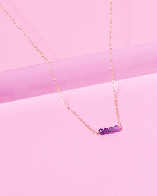 AMETHYST CLUSTER 14K GOLD FILLED NECKLACE