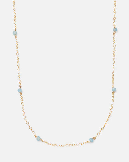 AQUAMARINE KATHY 14K GOLD FILLED NECKLACE