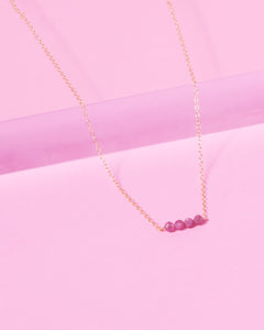 RHODONITE CLUSTER 14K GOLD FILLED NECKLACE